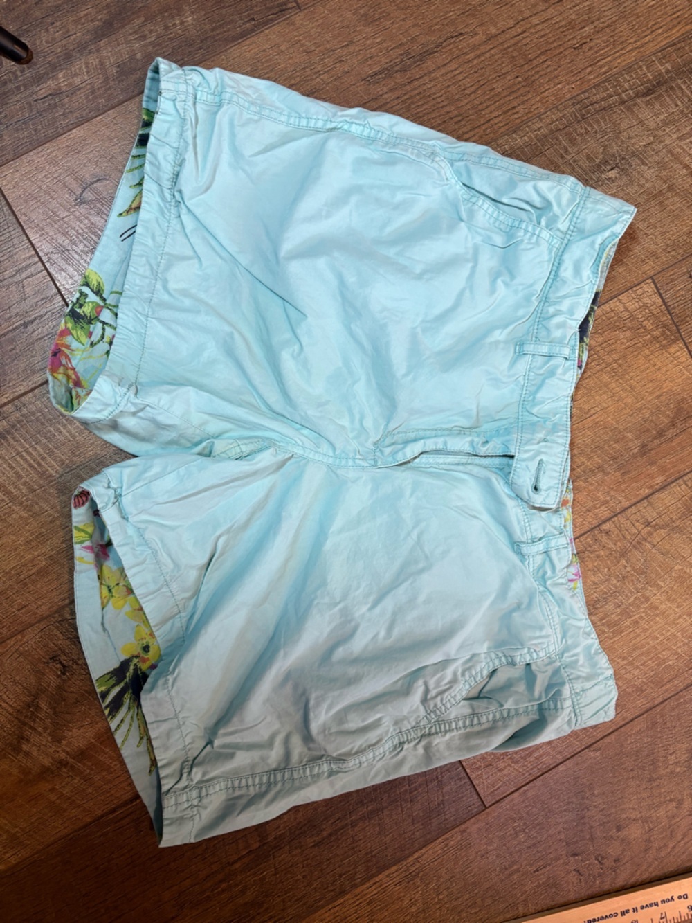 Tailor Vintage Reversible Tropical Shorts Mens L Blue Floral Resort Vacation - Picture 7 of 11